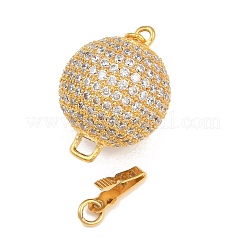 Chiusure a scatola con micro pavé di zirconi chiari in ottone&nbsp;CU-CBA8324-01G