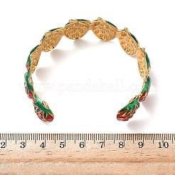 Braccialetti con polsino smaltato in acciaio inossidabile 304 per donna&nbsp;BJEW-F518-01G