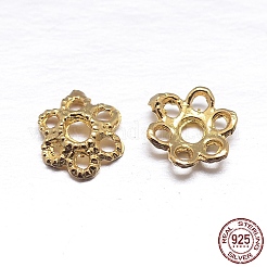 Veri cappucci di perline in argento sterling a 18 petali e 6 placcati in oro 925k&nbsp;STER-M100-23
