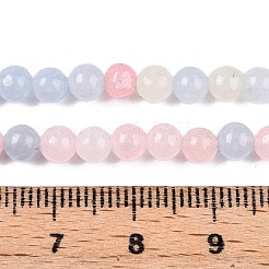 Teñidos naturales blancas abalorios de jade hebras&nbsp;G-T140-4mm-A03