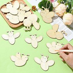 8 pièce de 8 styles de décorations suspendues en bois en forme d'abeille&nbsp;DIY-CJC0015-01