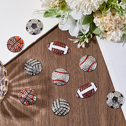 10 pz 5 stili di cabochon in lega di strass per palline sportive&nbsp;FIND-SC0023-43