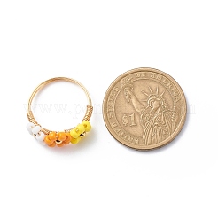 Fingerringe aus geflochtenen Perlen aus Glassamen&nbsp;RJEW-TA00054-03