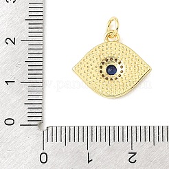 Anhänger aus Messing mit Mikropavé-Fassung aus schwarzem Zirkonia und synthetischem Türkis&nbsp;CU-CBA6938-01G-02