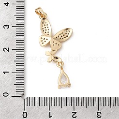 Pendentifs avec zircon cubiques à micro-pavés en laiton&nbsp;KK-C141-05KCG