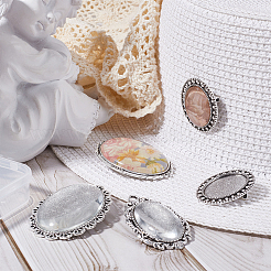 DIY-Sets zur Herstellung ovaler Broschen aus Legierung&nbsp;DIY-SC0028-86