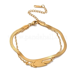 Pulseras de cadena de espiga de múltiples hilos de acero inoxidable 304&nbsp;AJEW-U005-04G