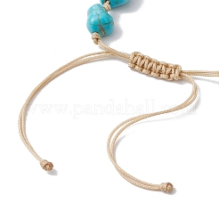 Verstellbare synthetische türkis gefärbte Perlen & natürliche Kauri-Muschelperlen geflochtene Perlenarmbänder für Frauen&nbsp;BJEW-JB11544-01