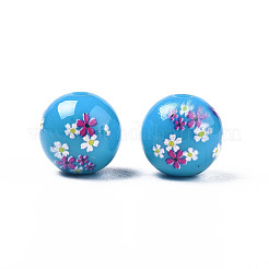 Perles acryliques imprimés opaques&nbsp;MACR-T043-03F