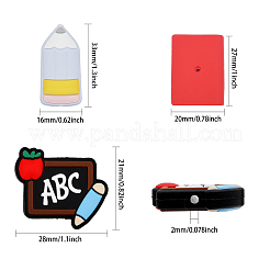 12 Stück Silikonperlen in Tafel-/Buch-/Bleistiftform&nbsp;SIL-CA0002-78