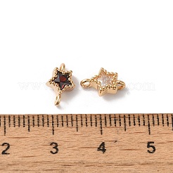 Ciondoli per connettori in vetro pavé in ottone&nbsp;KK-C062-027G