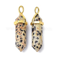 Pendenti a punta di diaspro naturale dalmata&nbsp;LS-G-G025-01G-33