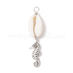 8 stücke 8 arten natürliche kauri shell & legierung meer tiere anhänger&nbsp;PALLOY-JF03750