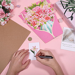 Ensembles de cartes de vœux en papier à faire soi-même avec bouquet de fleurs&nbsp;AJEW-WH0455-197B