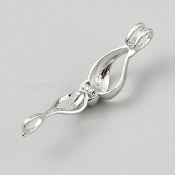 Colgantes de lágrima con forma de jaula de cuentas huecas de latón&nbsp;KK-WH0095-22P