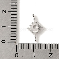 Ciondoli per connettori con collegamenti a stella e zirconi cubici trasparenti in ottone&nbsp;LS-KK-K371-06P