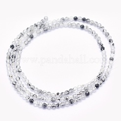 Natur schwarz Rutilquarz Perlen Stränge&nbsp;G-O166-23-2mm