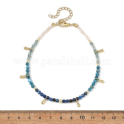 Cavigliere naturali in apatite e cianite con perline rotonde sfaccettate e perle&nbsp;AJEW-AN00872-01