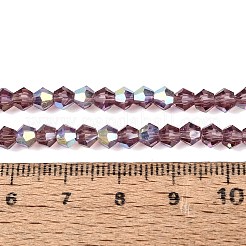 Ab couleur plaqué perles de verre transparent brins&nbsp;GLAA-G127-01-02R