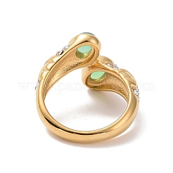Ovaler offener Manschettenring aus Edelstein mit Kristall-Strass&nbsp;STAS-E168-10B-G