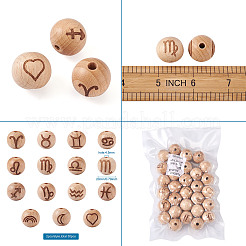 Natürliche ungefärbte Buchenperlen&nbsp;WOOD-BT0001-04