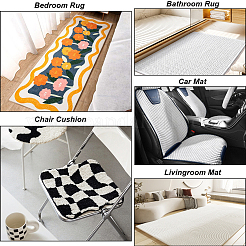 Tessuti antiscivolo in poliestere non tessuto con motivo a fiori di pruno&nbsp;DIY-WH0304-945C