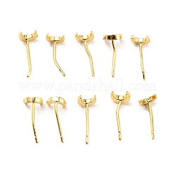 Winzige Halbmond-Ohrstecker aus Messing für Damen&nbsp;EJEW-P211-09G