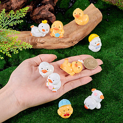 9 stücke 9 arten cartoon nette harz 3d ente figuren&nbsp;DJEW-TA0001-39