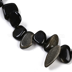 Natürliche goldene Glanz Obsidian Nuggets Perlen Stränge&nbsp;G-B125-A01-01