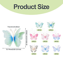 32 stücke 8 arten tuch schmetterling mit imitation perle ornament zubehör&nbsp;DIY-TA0014-29