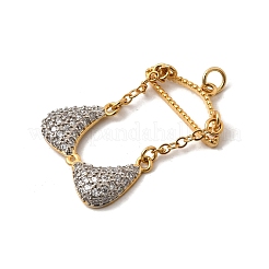 Colgantes de ropa de latón con micropavé de circonitas cúbicas transparentes&nbsp;KK-I360-014G-02