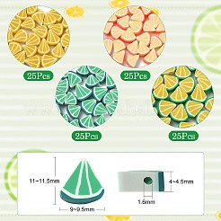 100 Stück 4 Farben orange Form handgefertigte Fimo-Perlen&nbsp;CLAY-CJ0001-63