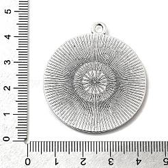Flache runde tibetischer Stil Anhänger Fassungen&nbsp;TIBE-C067kg-01AS-NR