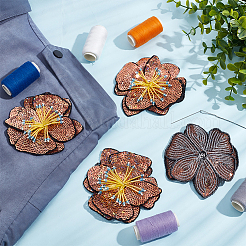 Toppe con paillettes a fiore 3d&nbsp;PATC-WH0012-01A