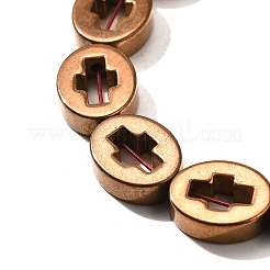 Brins de perles d'hématite non magnétiques synthétiques galvanisées&nbsp;G-L613-Z01-02D