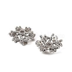 Capuchons de perles en zircone cubique transparent micro pave en laiton&nbsp;KK-K374-24P