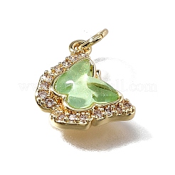 Pendentifs avec zircon cubiques à micro-pavés en laiton&nbsp;KK-Q043-03G-02
