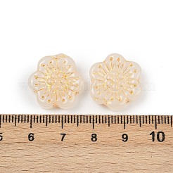 Peinture à cuisson et perles de verre entrelacées de métal doré&nbsp;DGLA-T004-09L