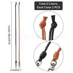 4 collier en cordon ciré 2 couleurs&nbsp;AJEW-PH0003-03