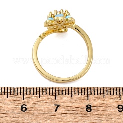 Mikropavé-Manschettenringe aus klarem Zirkonia aus Messing für Damen&nbsp;RJEW-C118-09G