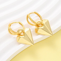 Boucles d'oreilles créoles coeur en laiton&nbsp;EJEW-D322-12G-02