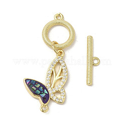 Fermagli a ginocchiera in zircone chiaro micro pavè di ottone&nbsp;KK-K385-005G