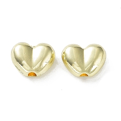 Rack de abalorios de la aleación de chapado, corazón, dorado, 8x10x4.5mm, agujero: 1.8 mm