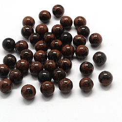 Round Natural Mahogany Obsidian Beads, Gemstone Sphere, No Hole/Undrilled, 9~11mm