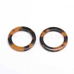 Pendenti in cellulosa acetato (resina), anello, goldenrod, 21.5x21.5x2.5mm, Foro: 1.5 mm