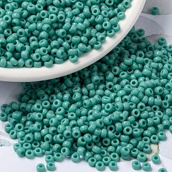 Miyuki runde Rocailles Perlen, japanische Saatperlen, 8/0, (rr412l) undurchsichtiges Türkisgrün, 8/0, 3 mm, Bohrung: 1 mm, ca. 422~455 Stk. / 10 g