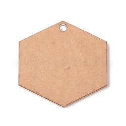 Acrylic Pendants, Hexagon, BurlyWood, 37x37.5x2.5mm, Hole: 3mm