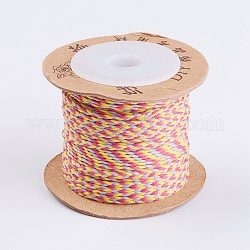Cordes de fil de coton, cordon en macramé, pour la fabrication de bijoux, colorées, 1mm, environ 21.87 yards (20 m)/rouleau