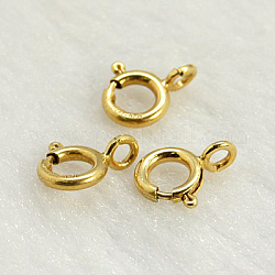 Yellow Gold Filled Spring Ring Clasps, 1/20 14K Gold Filled, Cadmium Free & Nickel Free & Lead Free, 7mm, Hole: 2mm
