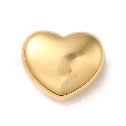 304 charms in acciaio inox, fascino cuore, vero placcato oro 14k, 10.5x12x6.5mm, Foro: 1.8 mm